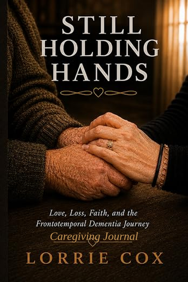 Still Holding Hands Caregiving Journal cover, showing two people holding hands